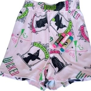 Wicked Pink Pajama Sleep Shorts Set With Lip Balm Womens Large ~ NEW